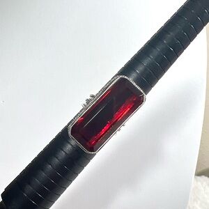 Garnet 925 Vintage Style synthetic Gemstone Ring size 10.5